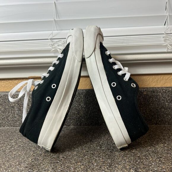 Converse Jack Purcell Low Top Women's 7 Black Canvas Sneaker Lace Up Skate Shoes - Picture 6 of 10